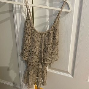 Ramy Brook Bunny crochet lace top S/P